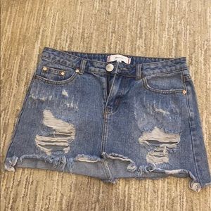 girls denim jean skirt. comfy and new